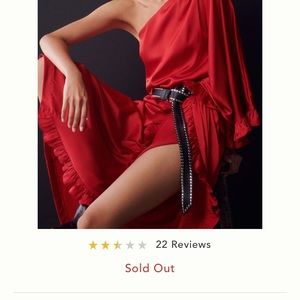 Anthropologie red satin dress